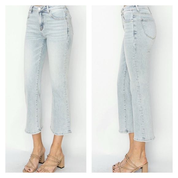 Risen Mid Rise Ankle Flare 5539 - Light Wash - Picture 2 of 5